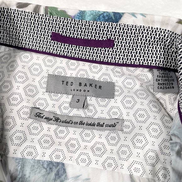 Ted Baker London Button Down Shirt Short Sleeve Size 3 - Picture 5 of 9